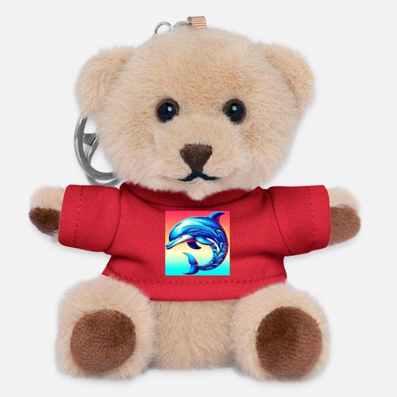 Delfin - Teddy Schlüsselanhänger - Rot