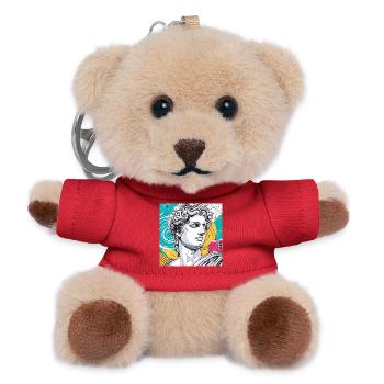Bunte abstrakte Mythologie-Statue - Teddy Schlüsselanhänger - Rot - Vorne