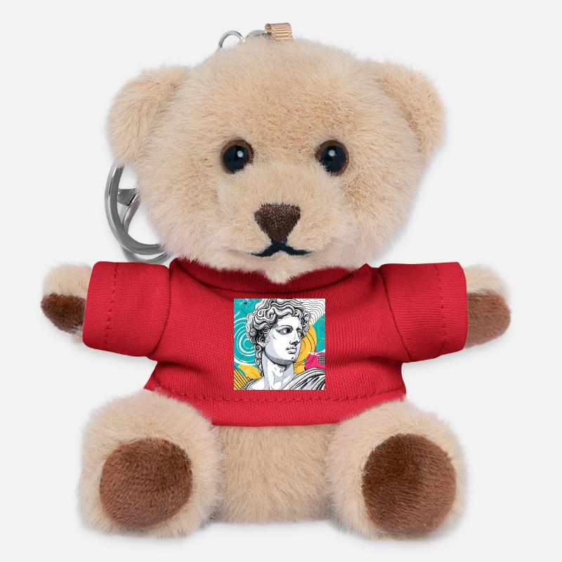 Colorful Abstract Mythology Statue - Teddy Keyring - red