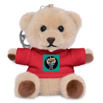 Robotischer 1. Geburtstag Jubelmotiv - Teddy Schlüsselanhänger - Rot - Vorne