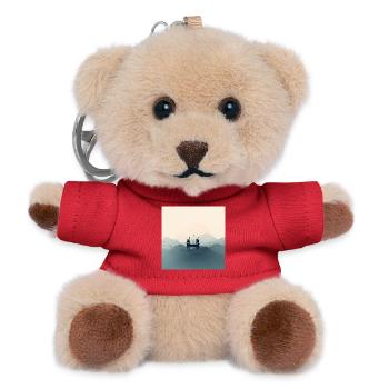 Sailing boat in minimalist ocean - Teddy Keyring - red - Front