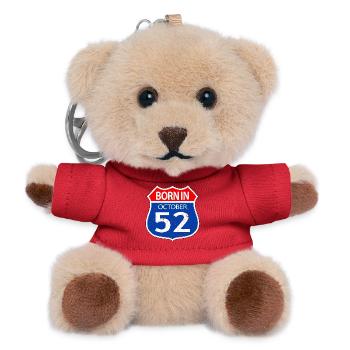 Geboren_im_Oktober_52 - Teddy Schlüsselanhänger - Rot - Vorne