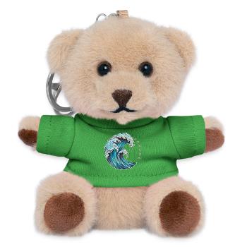 Dynamic Wave Art Illustration - Teddy Keyring - green - Front