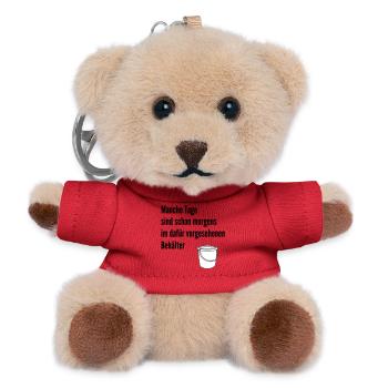 Day in the bucket - Teddy Keyring - red - Front
