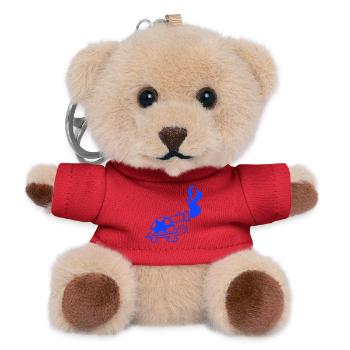 Schildkröte Panzer Waffe Kanone schießen Schuss - Teddy Schlüsselanhänger - Rot - Vorne