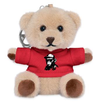 Urban Monkey Graffiti Design - Teddy Keyring - red - Front
