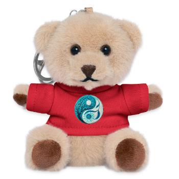 Yin Yang with Tree and Spiral - Teddy Keyring - red - Front