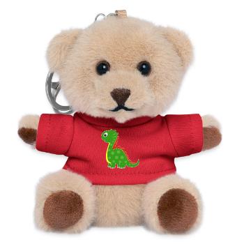 Green dino with bright dots - Teddy Keyring - red - Front