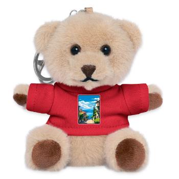 Sirmione Italy Coastal Village Stairway Vista - Teddy Keyring - red - Front