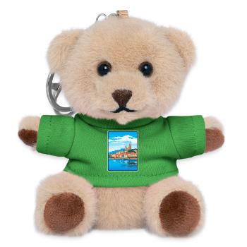 San Sebastian Spain Mediterranean Harbor Vista - Teddy Keyring - green - Front