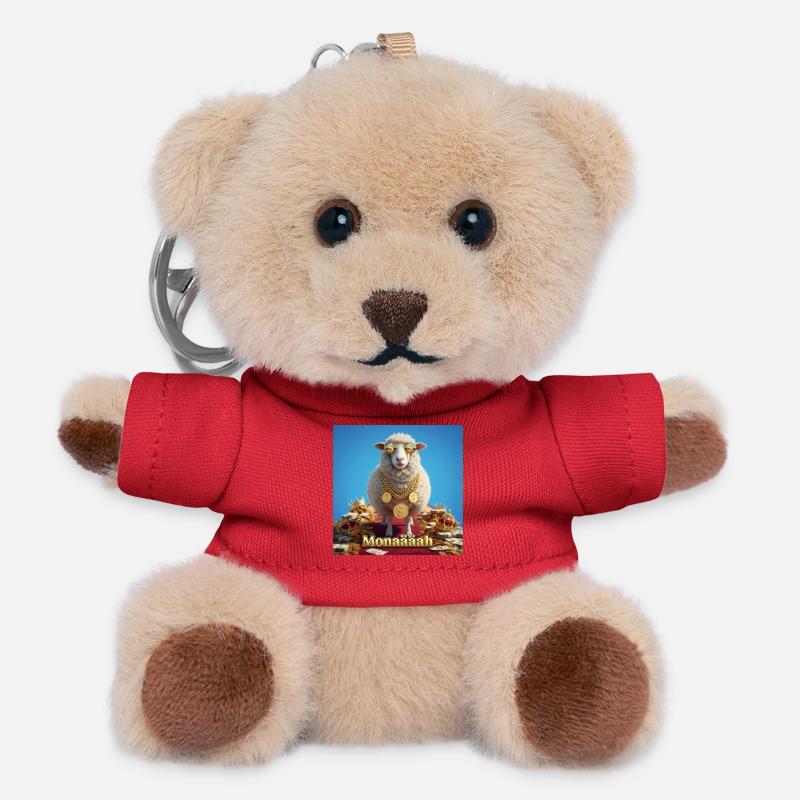 Bling Sheep with Coin Chains - Teddy Keyring - red