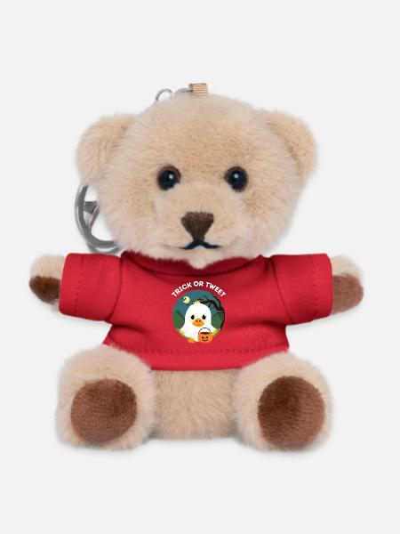 Funny Halloween – Trick or Tweet Duckling - Teddy Keyring - red