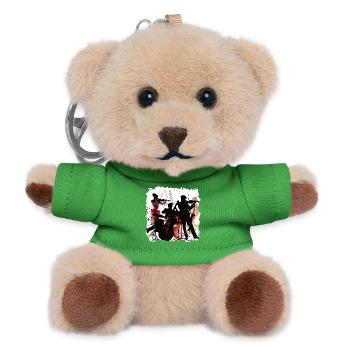 Schwarzsilhouetten der Band im Musikbogen - Teddy Schlüsselanhänger - Grün - Vorne
