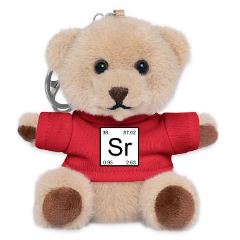 Strontium Sr Element Symbol Minimal Design - Teddy Keyring - red - Front