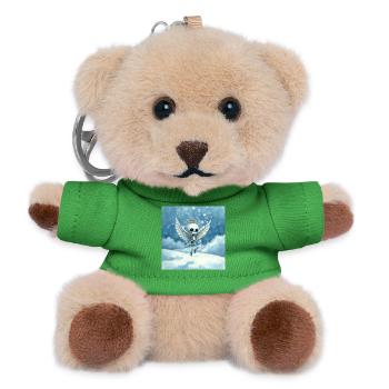 Skeleton angel with halo in clouds - Teddy Keyring - green - Front