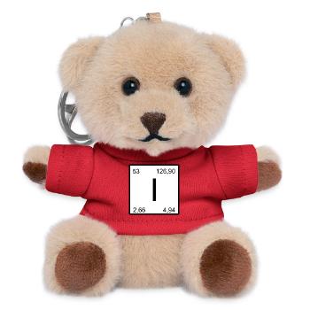 Iod Jod Element Periodensystem Elementsymbol - Teddy Schlüsselanhänger - Rot - Vorne