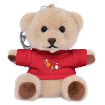 Coole Weihnachten  - Teddy Schlüsselanhänger - Rot - Vorne