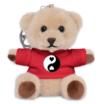 Heart YinYang Contrast - Teddy Keyring - red - Front