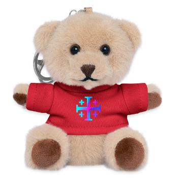 Kairos Kreuz (Jerusalemkreuz) – Sternenhimmel - Teddy Schlüsselanhänger - Rot - Vorne