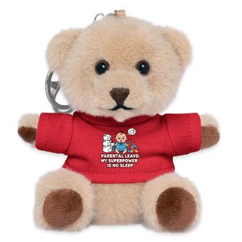 Parental Leave Superpower Sleepless - Teddy Keyring - red - Front