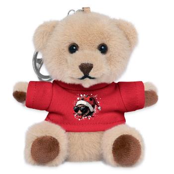 Marienkäfer Weihnachten Lustig - Teddy Schlüsselanhänger - Rot - Vorne