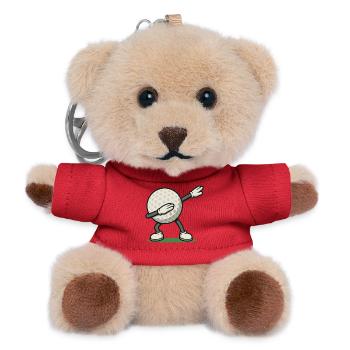 Lustiges Golf Dabbing Golfball Golfer Design - Teddy Schlüsselanhänger - Rot - Vorne