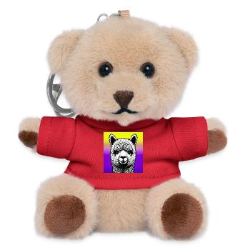 Alpaca - Teddy Keyring - red - Front