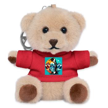 Pinguin - Teddy Schlüsselanhänger - Rot - Vorne