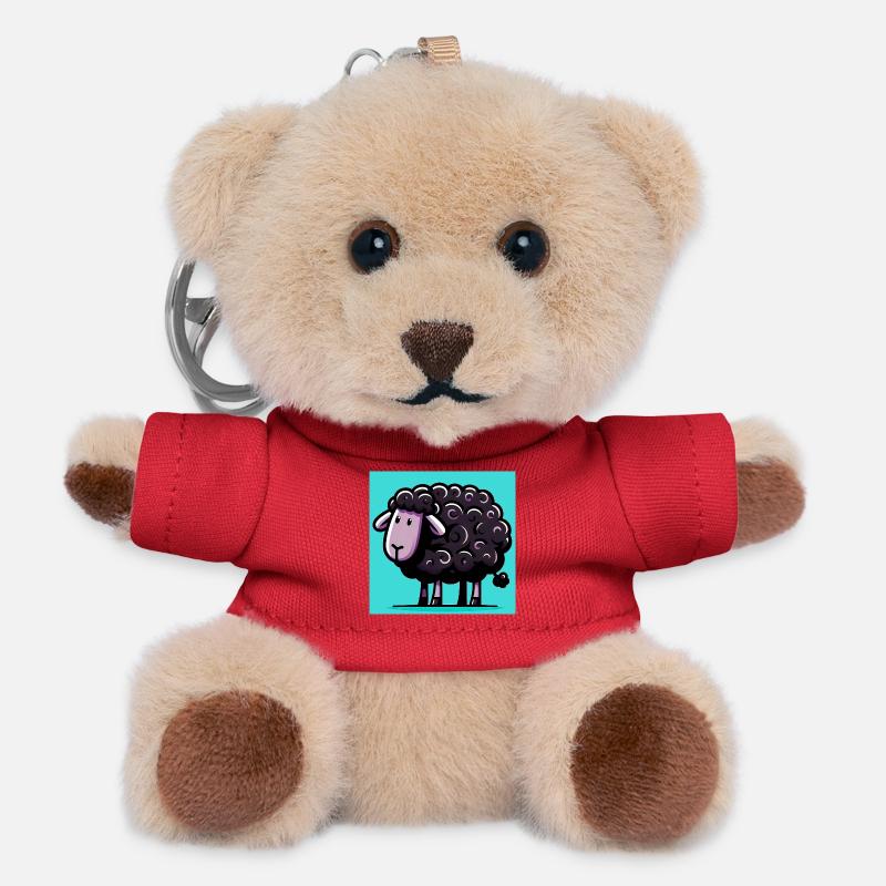 Schwarzes Schaf - Teddy Schlüsselanhänger - Rot