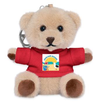 Save Our Seaside Illustration - Teddy Keyring - red - Front