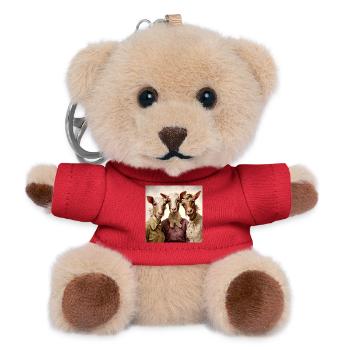 Trio rétro de chèvres dans le style vintage - Porte-clés ourson - rouge - Devant