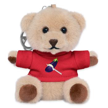 Glowing Eggplant with Kitchen Knife - Teddy Keyring - red - Front
