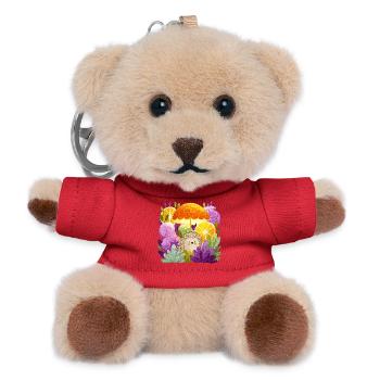 Igel unter Zitronenregen - Teddy Schlüsselanhänger - Rot - Vorne