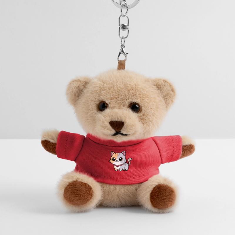 Calico Kitten Collar Charm Teddy Keyring