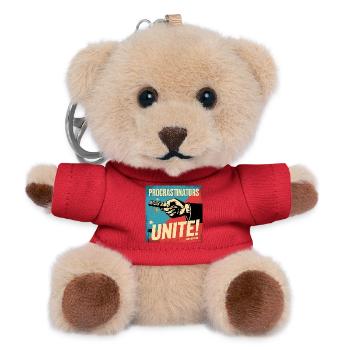 Aufschieber, vereinigt euch ... Morgen – Lustiger Aufschieber - Teddy Schlüsselanhänger - Rot - Vorne