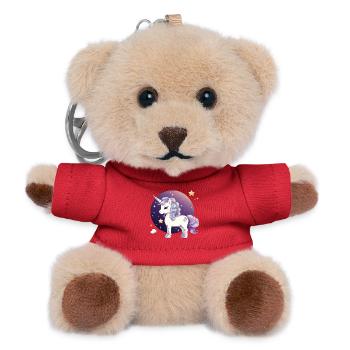 Stardust unicorn in the night circle - Teddy Keyring - red - Front