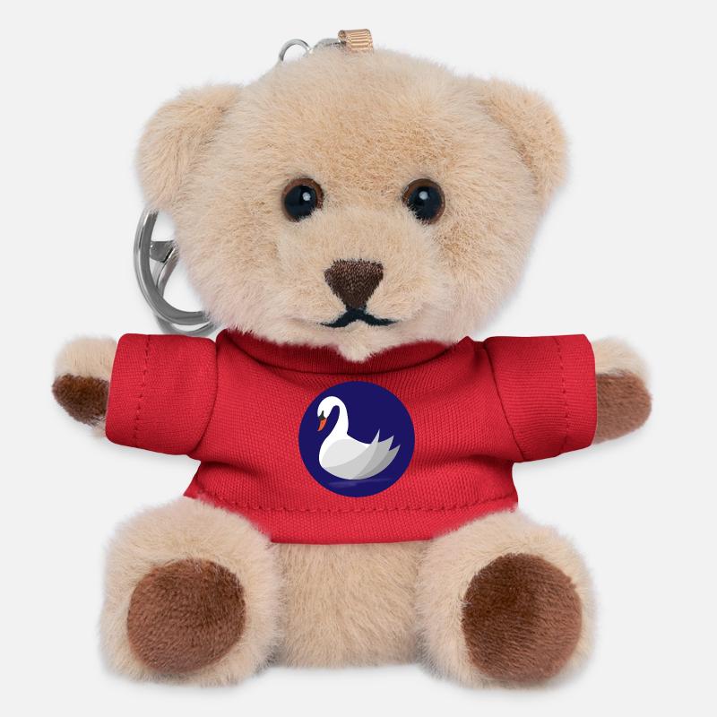 Swan - Teddy Keyring - red