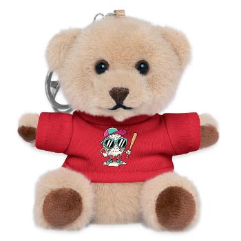 Tropfende Baseball-Grafik für Spieler und Fans - Teddy Schlüsselanhänger - Rot - Vorne