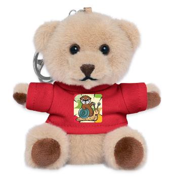 Otter on Snail – Pop Art - Teddy Keyring - red - Front