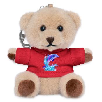 Colored Dolphin Splash - Teddy Keyring - red - Front