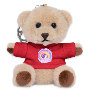 Rainbow penguin in the vortex - Teddy Keyring - red - Front