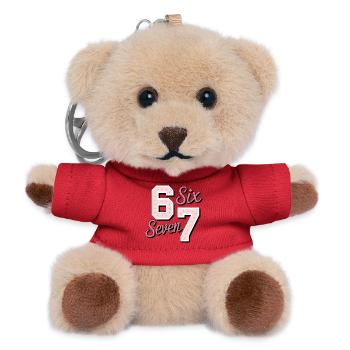 Six Seven Funny 67 Colorful Meme - Teddy Schlüsselanhänger - Rot - Vorne