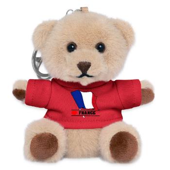 Frankreich Flaggenherz - Teddy Schlüsselanhänger - Rot - Vorne