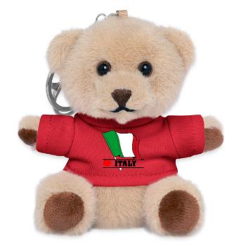Drapeau italien avec cœur - Porte-clés ourson - rouge - Devant