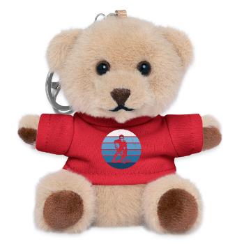 Kurz und klar Floorball - Teddy Schlüsselanhänger - Rot - Vorne
