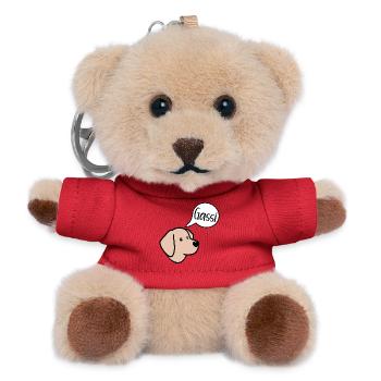 Hunde Gassirunde Hundewelpen Spazieren - Teddy Schlüsselanhänger - Rot - Vorne
