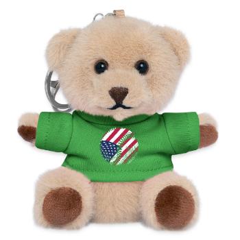 USA Flag Baseball American Patriot Sports - Teddy Schlüsselanhänger - Grün - Vorne