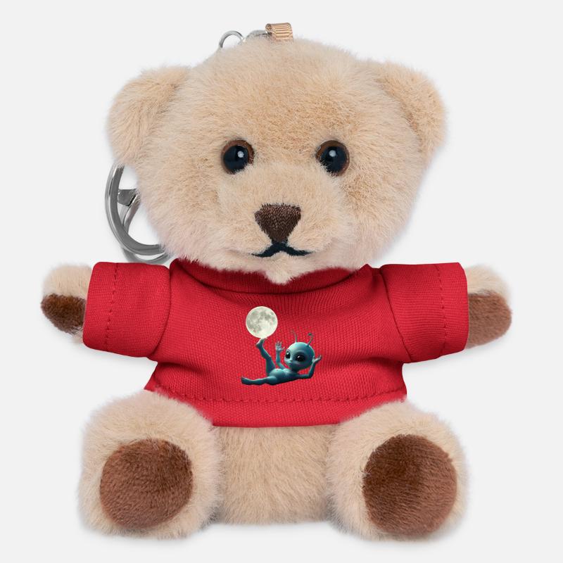 Moonbound Alien Baby - Teddy Keyring - red