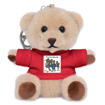 Funny Penguin Cartoon – Tailcoat Order Motif White - Teddy Keyring - red - Front