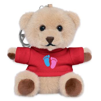 Baby feet - Teddy Keyring - red - Front